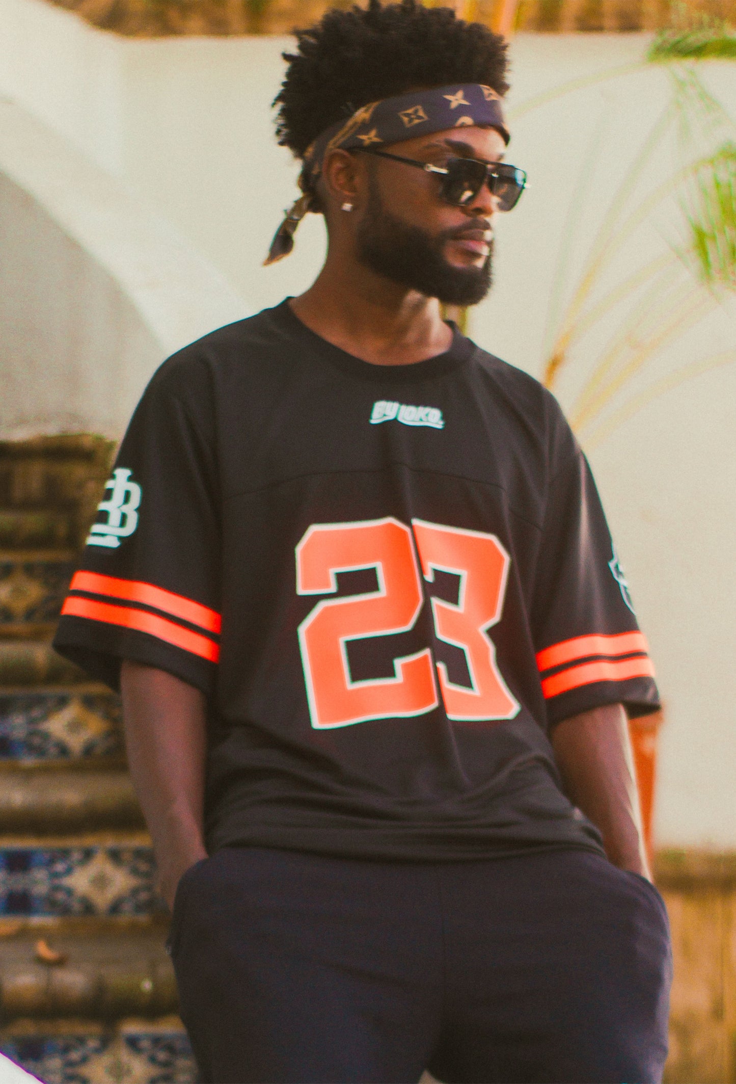 JERSEY NFL NEGRO + NARANJA BY LOKO / OVERSIZE
