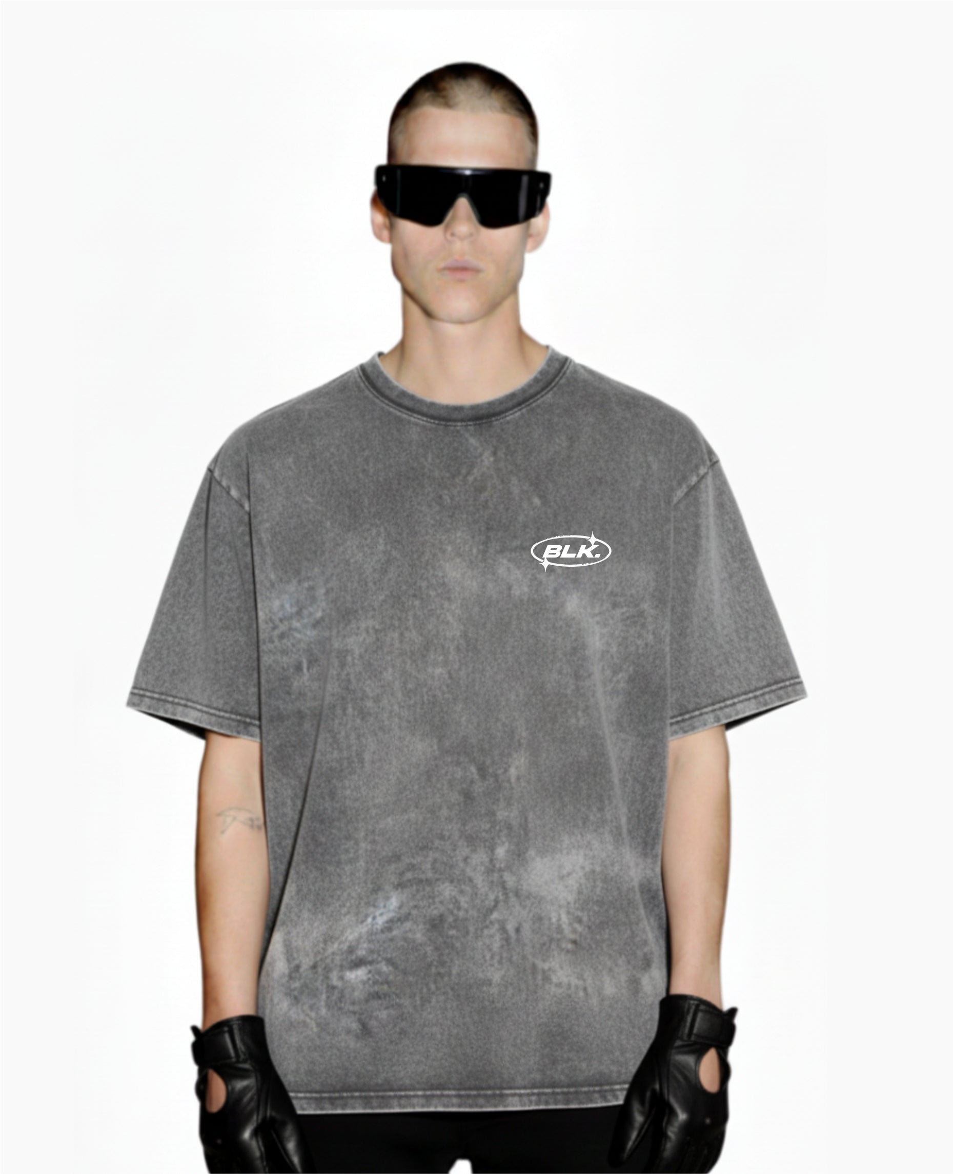 T-SHIRT OVERSIZE ACID WASH GRIS