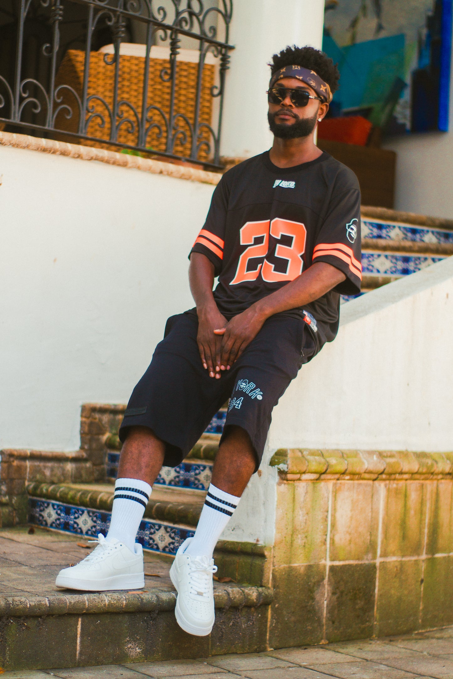 JERSEY NFL NEGRO + NARANJA  BY LOKO / OVERSIZE