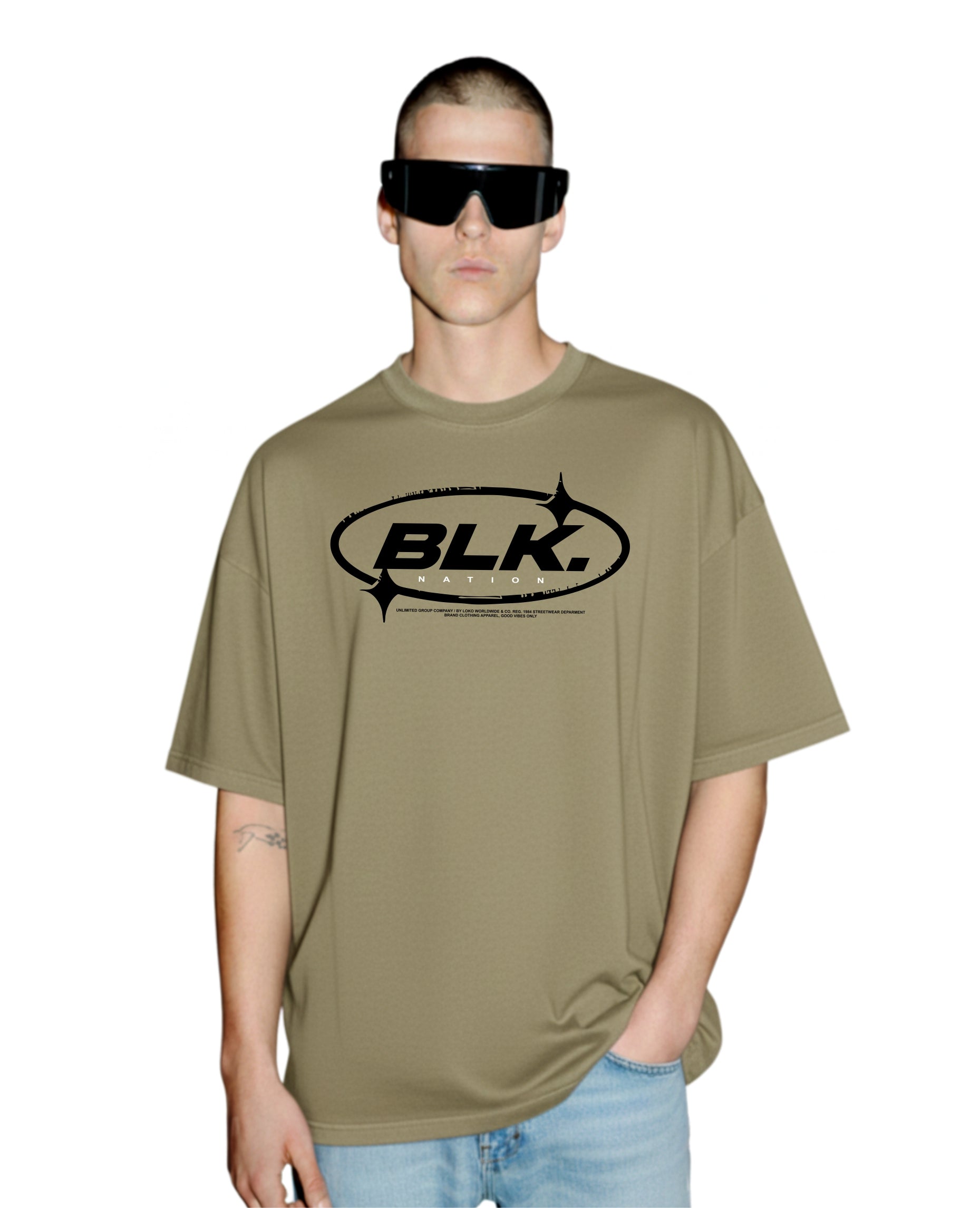 T-SHIRT OVERSIZE BLK STARS