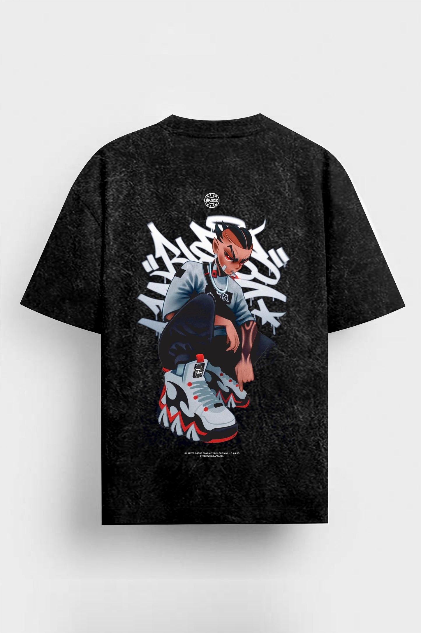 Camiseta Regular Acid Wash Bad Boy 210gr algodón