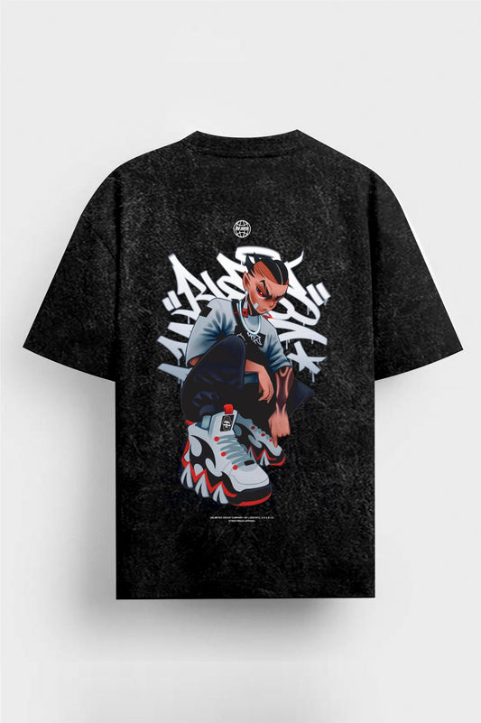 Camiseta Regular Acid Wash Bad Boy 210gr algodón