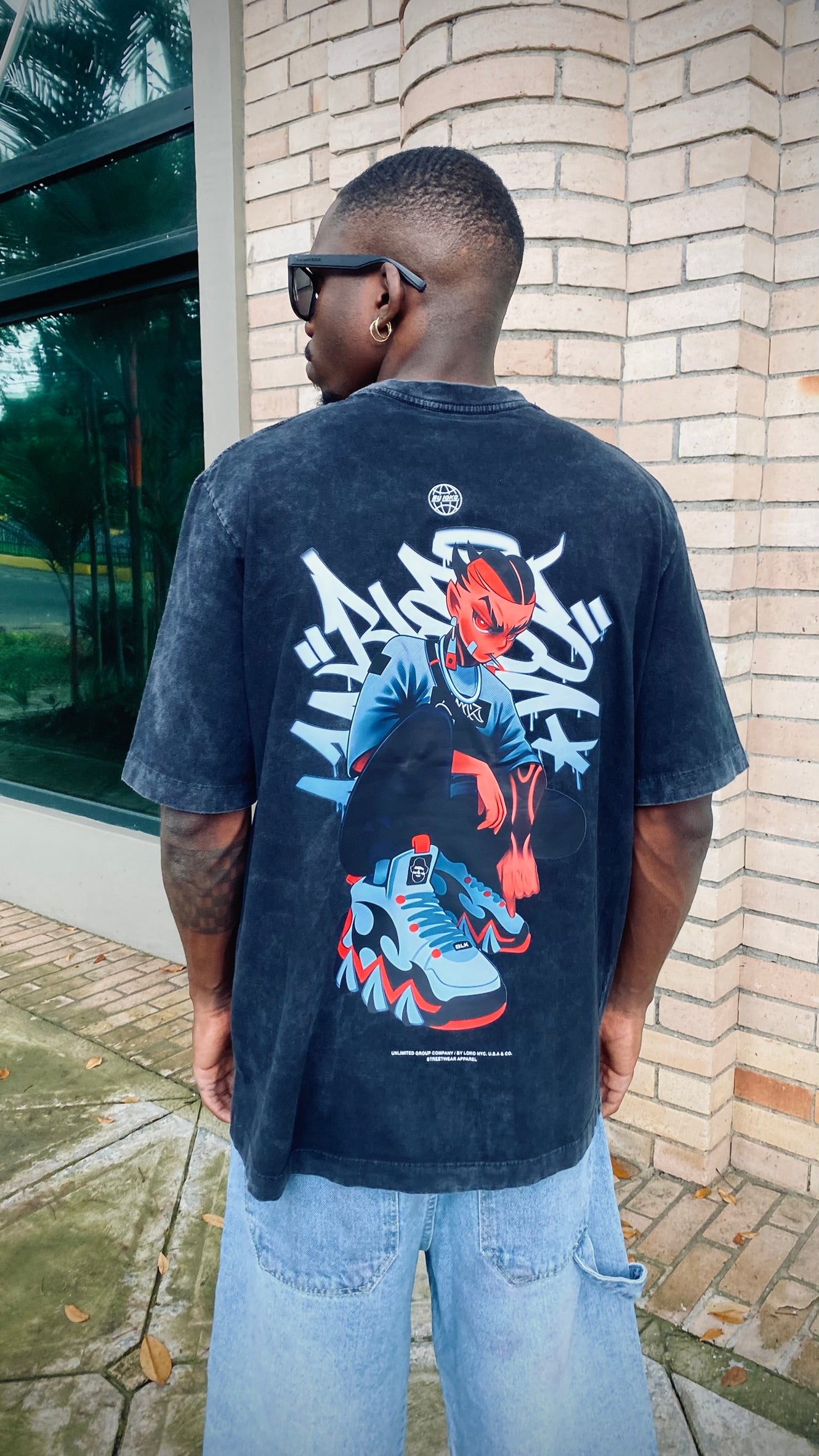 Camiseta Regular Acid Wash Bad Boy 210gr algodón